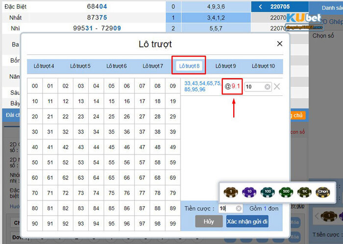 Đánh lô trượt trên Kubet bằng cách soi cầu lô không về 